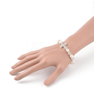 Electroplate Glass Beads Stretch Bracelets BJEW-JB04830-01-1