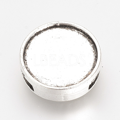 Tibetan Style Alloy Slide Charms Cabochon Settings X-PALLOY-Q341-04AS-LF-1