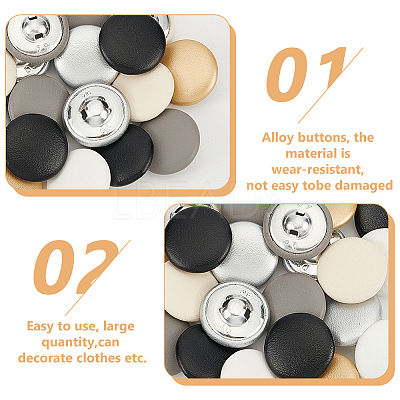 36Pcs 6 Colors Aluminum Snap Buttons FIND-WR0011-57B-1
