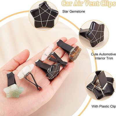 5Pcs Star Gemstone Car Air Vent Clips AJEW-PH00496-01-1