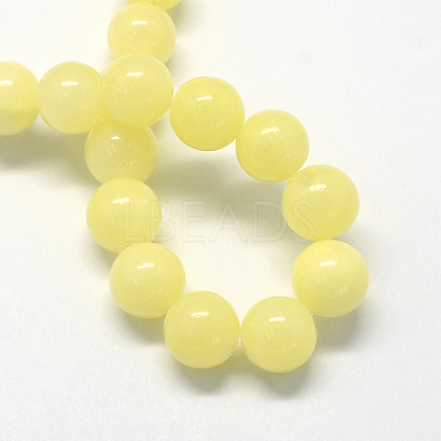 Natural Dyed Yellow Jade Gemstone Bead Strands X-G-R271-4mm-Y06-1