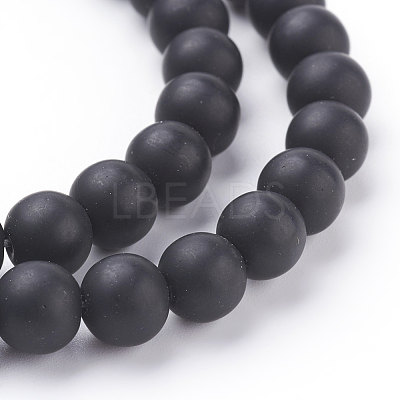 Synthetic Black Stone Beads Strands G508-1-1