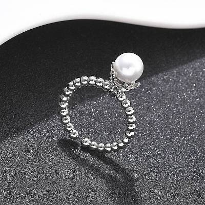 Heart Clover Brass Micro Pave Cubic Zirconia Cuff Bangles & Rings Sets for Women SJEW-R002-02P-01-1