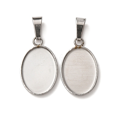 304 Stainless Steel Pendant Cabochon Settings STAS-D379-03A-P-1