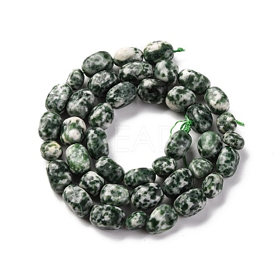 Natural Green Spot Jasper Beads Strands G-G146-A26-01-1