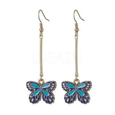 Alloy Enamel Butterfly Dangle Earrings EJEW-JE05604-03-1