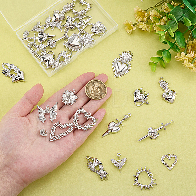30Pcs 15 Style Alloy Pendants FIND-ME0001-84-1