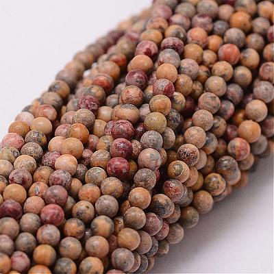 Natural Leopard Skin Jasper Beads Strands G-N0187-02-2mm-1