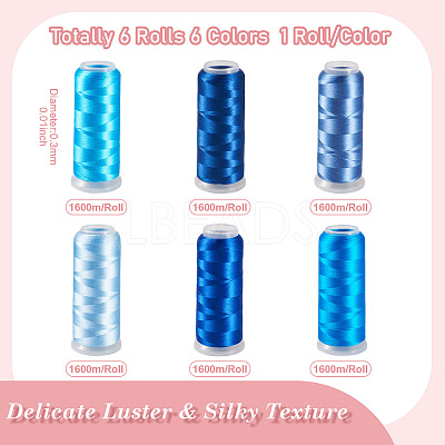 6Rolls 6 Colors Velour Yarn AJEW-TA0002-70B-1