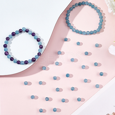 80Pcs Dyed Natural Quartz Round Beads G-SP0001-32-1