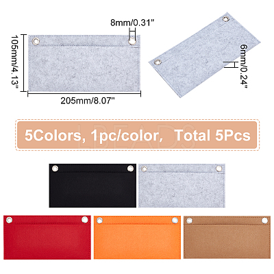 5Pcs 5 Colors Felt Purse Organizer Insert FIND-WR0007-36A-1