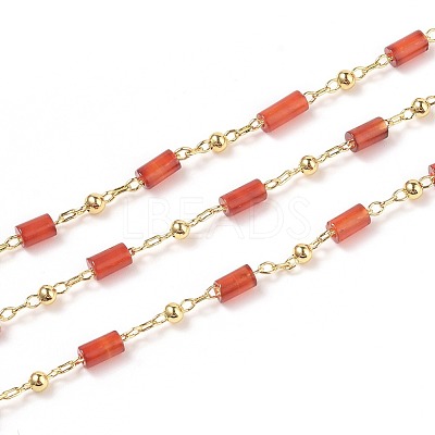 3.28 Feet Natural Agate Handmade Beaded Chains X-CHC-K008-C02-1
