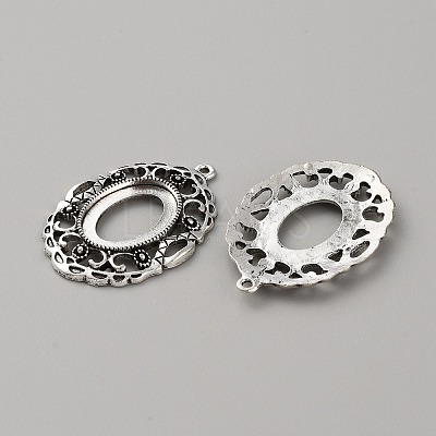 Tibetan Style Zinc Aolly Cabochon Connector Settings FIND-WH0152-305H-1