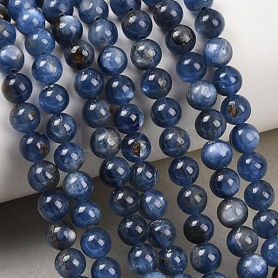 Natural Kyanite/Cyanite/Disthene Round Bead Strands G-L411-20-6mm-1