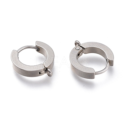 Tarnish Resistant 201 Stainless Steel Huggie Hoop Earrings Findings STAS-A167-01A-P-1