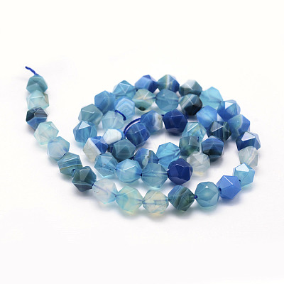 Natural Striped Agate/Banded Agate Beads Strands G-F523-03E-8mm-1
