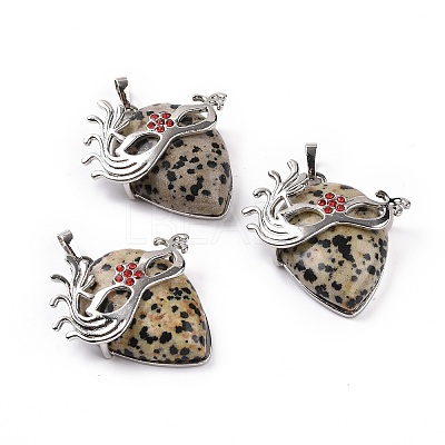 Natural Dalmatian Jasper Pendants G-P496-02P-06-1