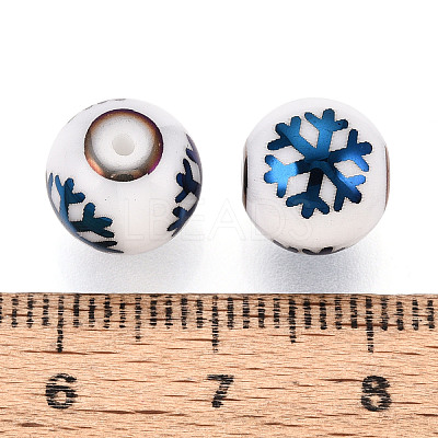 Christmas Opaque Glass Beads X-EGLA-R113-01F-1