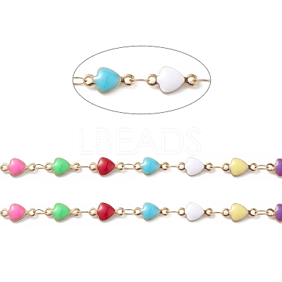 304 Stainless Steel Enamel Link Chains CHS-P016-25G-1