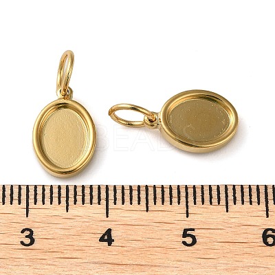 304 Stainless Steel Pendant Cabochon Settings STAS-Q308-01G-1
