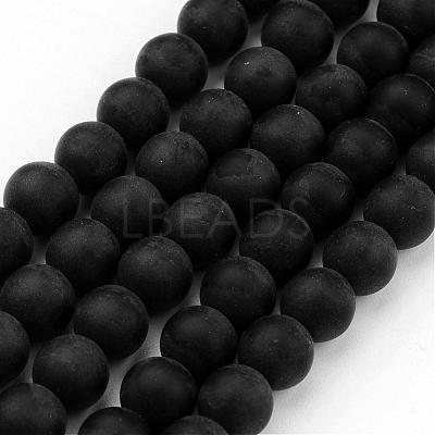 Frosted Glass Bead Strands GLAA-G016-8mm-02-1
