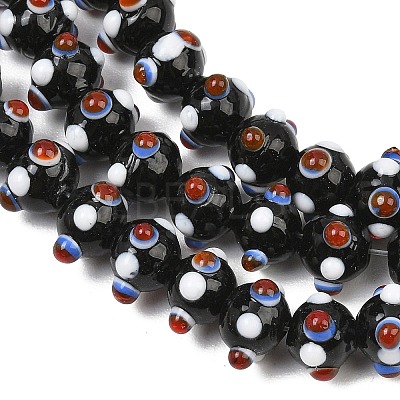 Handmade Bumpy Lampwork Beads Strands LA-CBA05D6-01-12-1