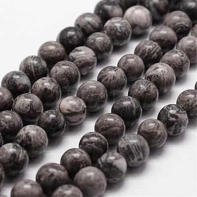 Natural Map Stone/Picasso Stone/Picasso Jasper Bead Strands G-D840-60-12mm-1