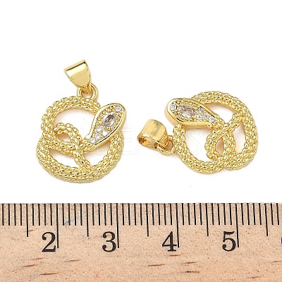 Brass Micro Pave Cubic Zirconia Pendants KK-L243-29G-01-1