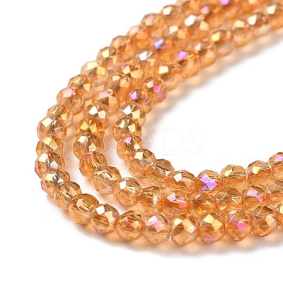 Electroplate Transparent Glass Beads Strands X1-GLAA-H021-01B-FR06-1