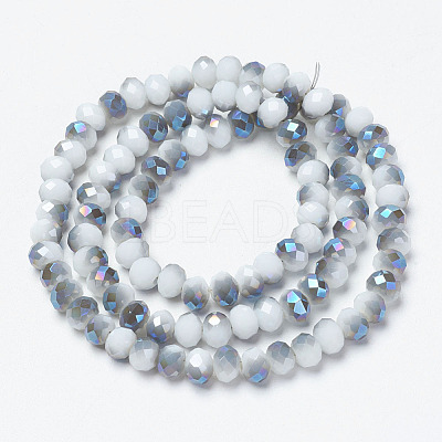 Electroplate Opaque Solid Color Glass Beads Strands EGLA-A034-P8mm-I10-1