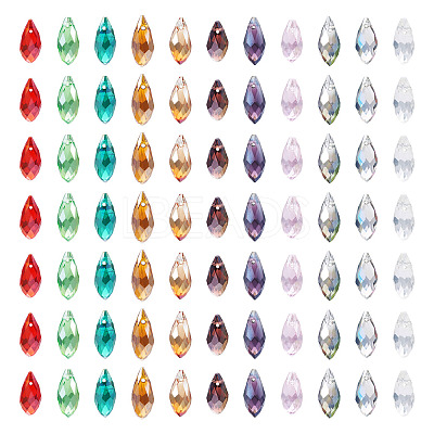 220Pcs 11 Colors Electroplate Glass Faceted Teardrop Beads Strands EGLA-CD0001-09-1