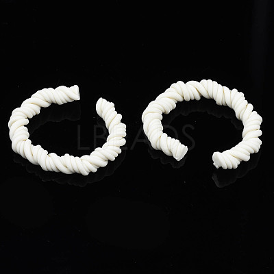 Polymer Clay Twist Rope Open Ring CLAY-N010-031-01-1