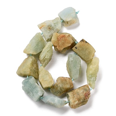 Raw Rough Natural Aquamarine Beads Strands G-K383-B01-01-1