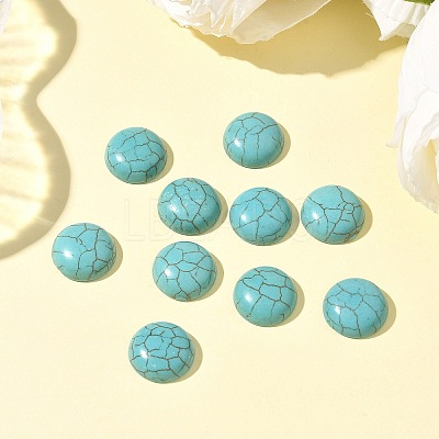 Craft Findings Dyed Synthetic Turquoise Gemstone Flat Back Dome Cabochons TURQ-S266-14mm-01-1