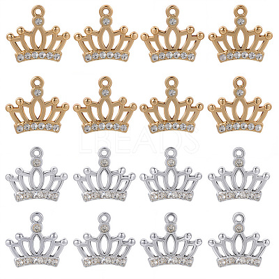 40Pcs 2 Colors Alloy Crystal Rhinestone Pendants FIND-SC0016-45-1