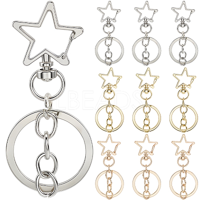18Pcs 3 Style Alloy Keychain Clasps KEYC-SP0001-49D-1