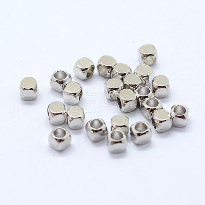 Cube Brass Spacer Beads KK-L015A-01P-1
