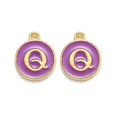 Golden Plated Alloy Enamel Charms ENAM-Q437-12Q-1