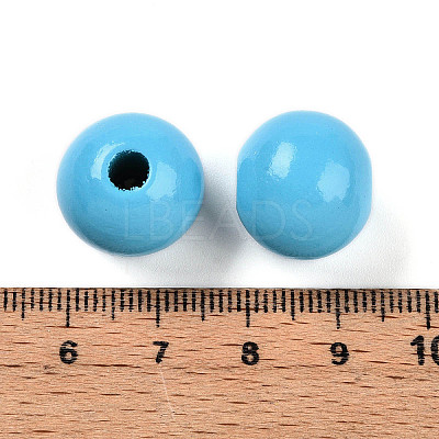 Painted Natural Wood Beads WOOD-A018-16mm-03-1
