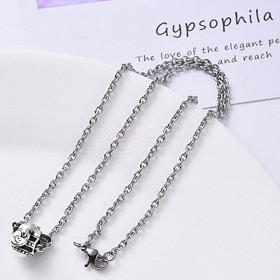 Non-Tarnish 304 Stainless Steel Cable Chain Necklace NJEW-S420-007C-P-1