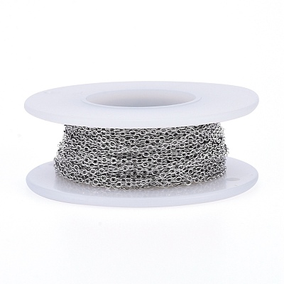 Tarnish Resistant 304 Stainless Steel Cable Chains CHS-F007-01P-A-1