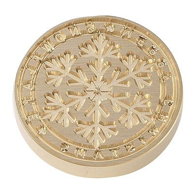 Christmas Series Wax Seal Brass Stamp Head LS-AJEW-M037-01G-25-1