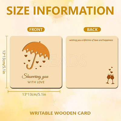 Wooden Commemorative Cards WOOD-WH0040-010-1