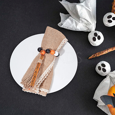 Wood Beaded Napkin Ring AJEW-PH01539-1