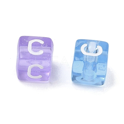 Spray Painted Transparent Acrylic Beads MACR-K365-07C-1
