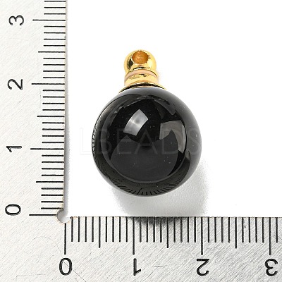 Natural Obsidian Perfume Bottle Pendants G-K338-22G-01-1