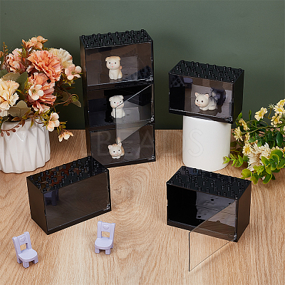 Rectangle Acrylic Minifigures Display Case ODIS-WH0025-223B-1