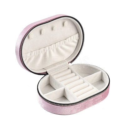 Italian Velvet Double Layers Jewelry Set Storage Zipper Boxes CON-G023-10A-1