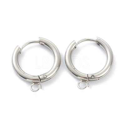 Tarnish Resistant 201 Stainless Steel Huggie Hoop Earring Findings STAS-P283-01D-P-1
