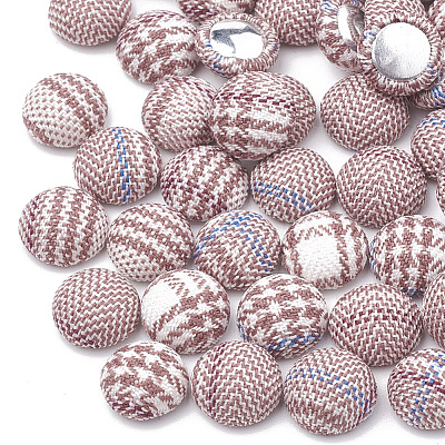 Handmade Cloth Fabric Covered Cabochons WOVE-Q071-06A-06-1